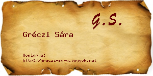 Gréczi Sára névjegykártya