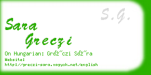 sara greczi business card